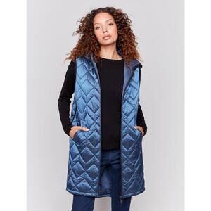 Hooded Quilted Vest with Pockets